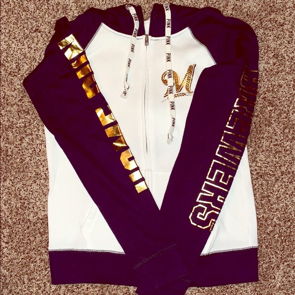 VS Pink Milwaukee Brewers zip up